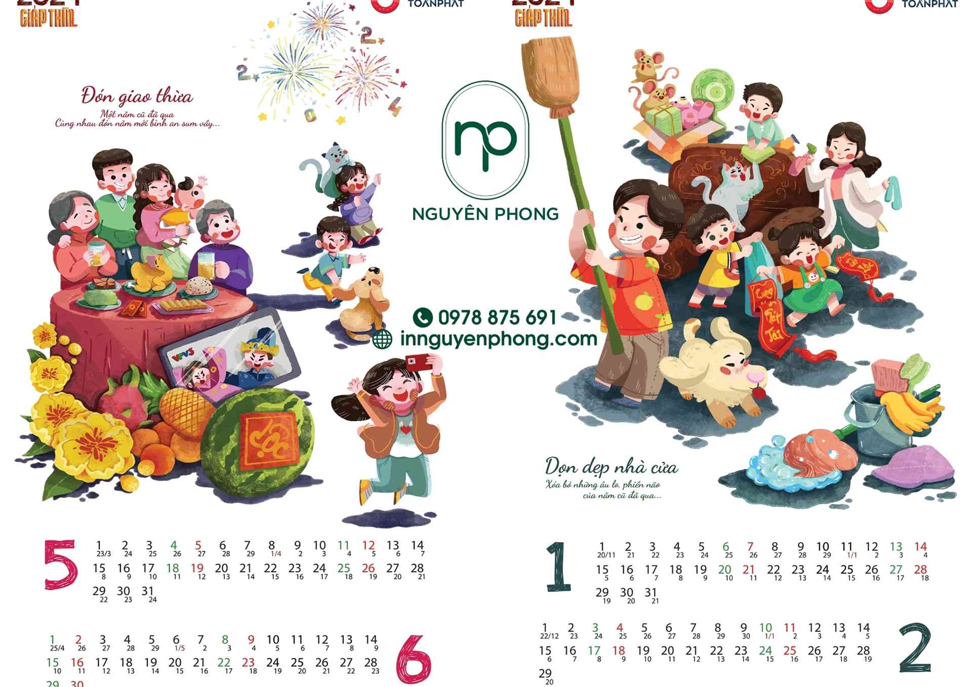 Mẫu in lịch treo tường